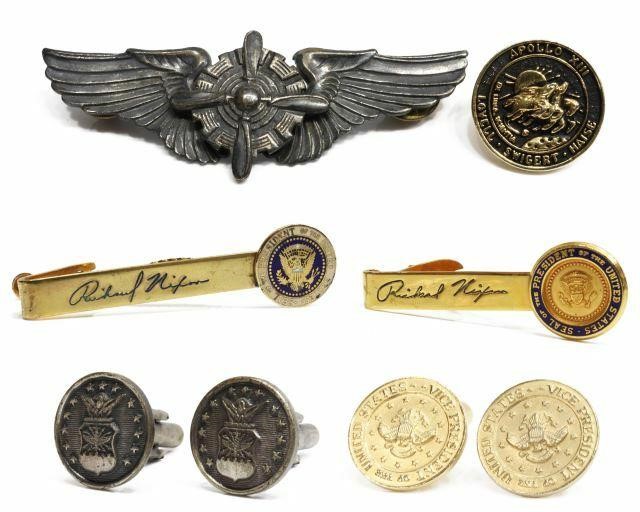 (6) AIR FORCE PINS, VP CUFFLINKS,