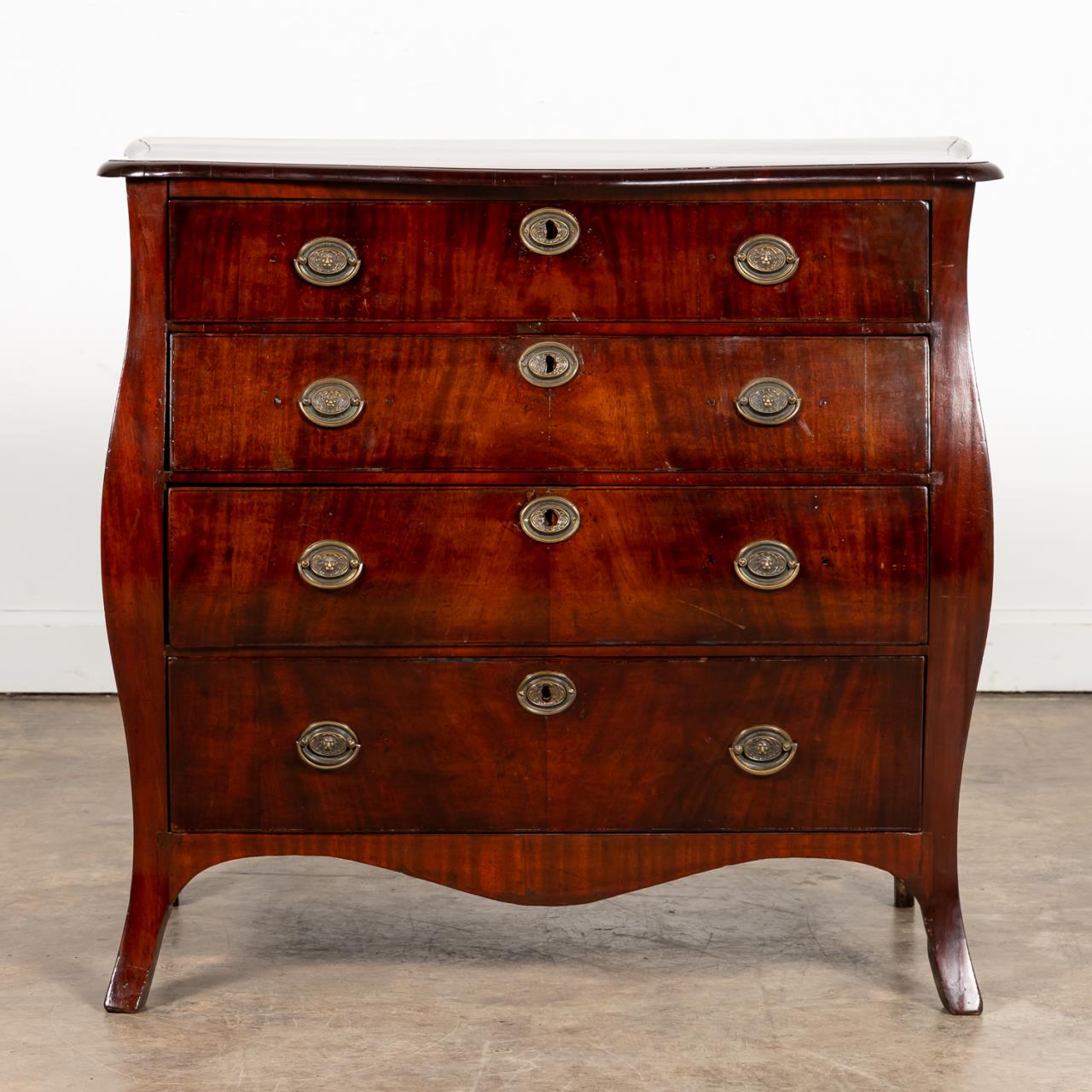 19TH C DUTCH FOUR DRAWER MAHOGANY 35b101