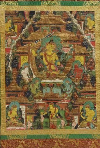 FRAMED TIBETAN BUDDHIST MANJUSHRI 35b119