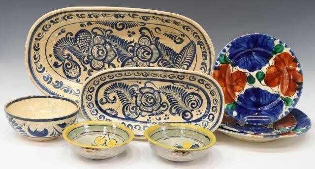  8 MEXICAN TALAVERA TIN GLAZE 35b117