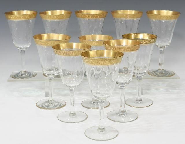 (11) VINTAGE GOLD-RIMMED OPTIC GLASS