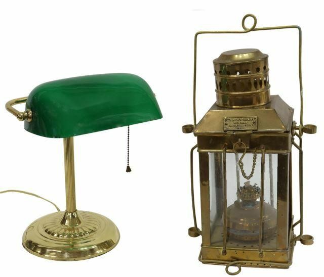 (2) BRASS SHIPS LANTERN & BANKERS