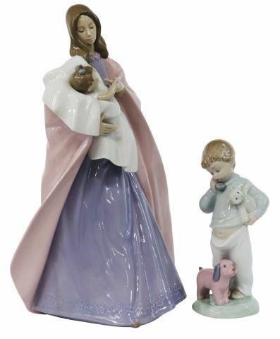 (2) NAO BY LLADRO PORCELAIN FIGURE GROUPS(lot