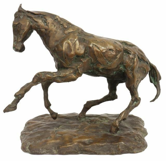 BRONZE FINISH COLD CAST RESIN HORSE