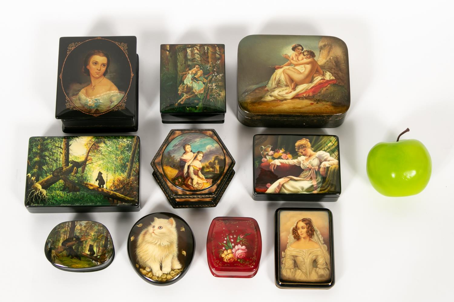 10 RUSSIAN LACQUERED BOXES PORTRAITS 35b190