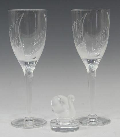 (3) LALIQUE FRANCE 'ANGE' CRYSTAL