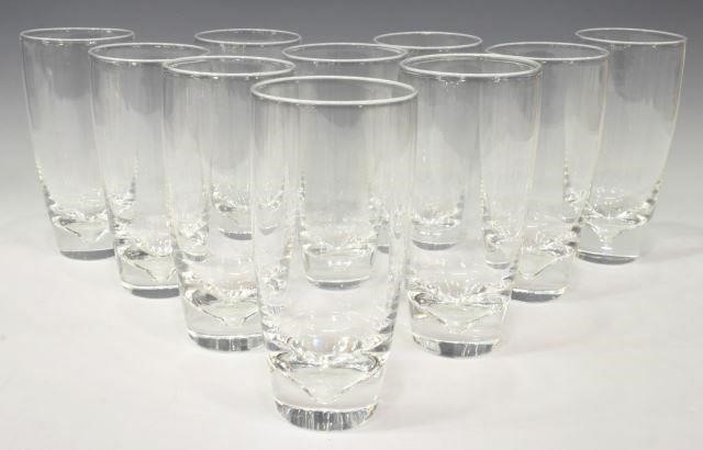 (10) STEUBEN 'DIMPLE' GLASS CRYSTAL