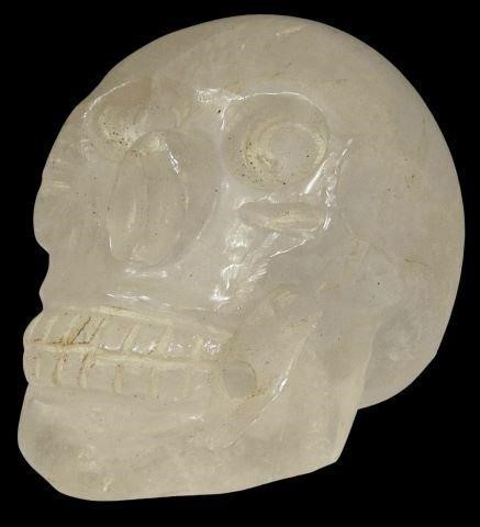 CARVED QUARTZ CRYSTAL SKULL MEMENTO 35b1ee