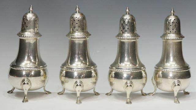 (4) STERLING SILVER SALT & PEPPER SHAKERS(lot