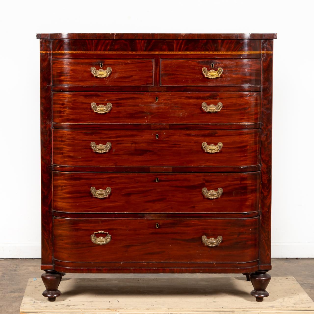 LATE 19TH C ENGLISH FLAME MAHOGANY 35b21c