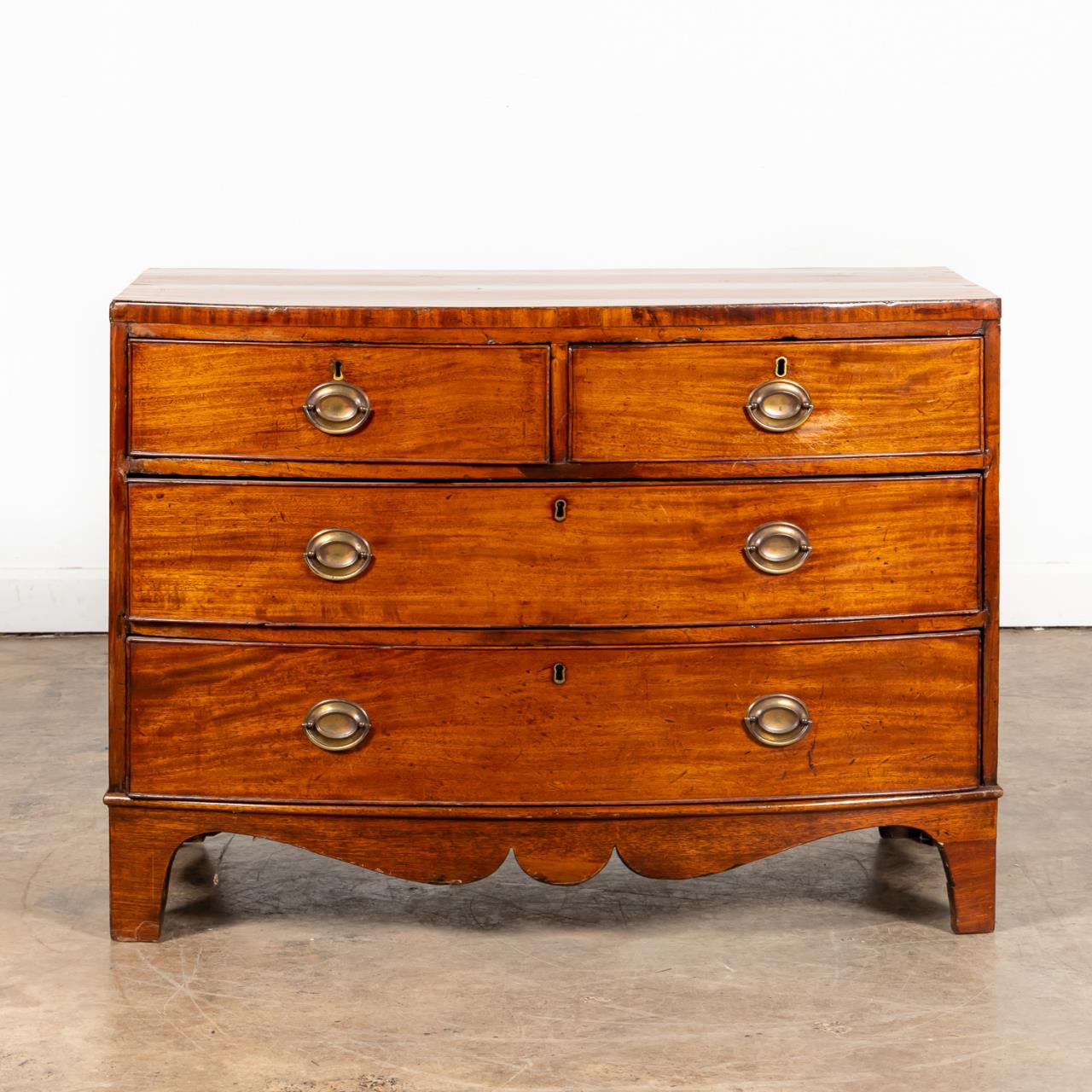 19TH C. ENGLISH MAHOGANY BOWFRONT