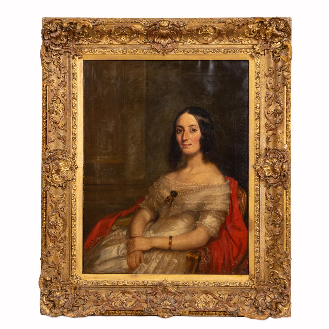 19TH C PORTRAIT OF A YOUNG LADY  35b24c