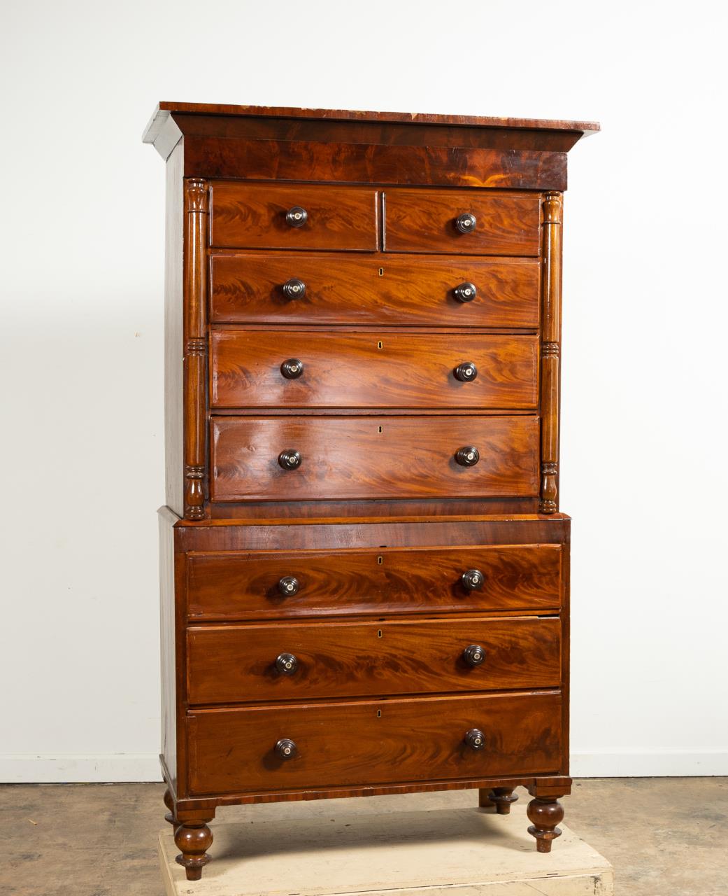 19TH C. VICTORIAN FLAME MAHOGANY CHEST