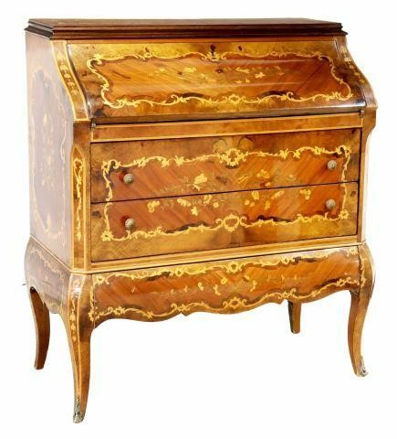 VENETIAN FLORAL MARQUETRY SLANT-FRONT