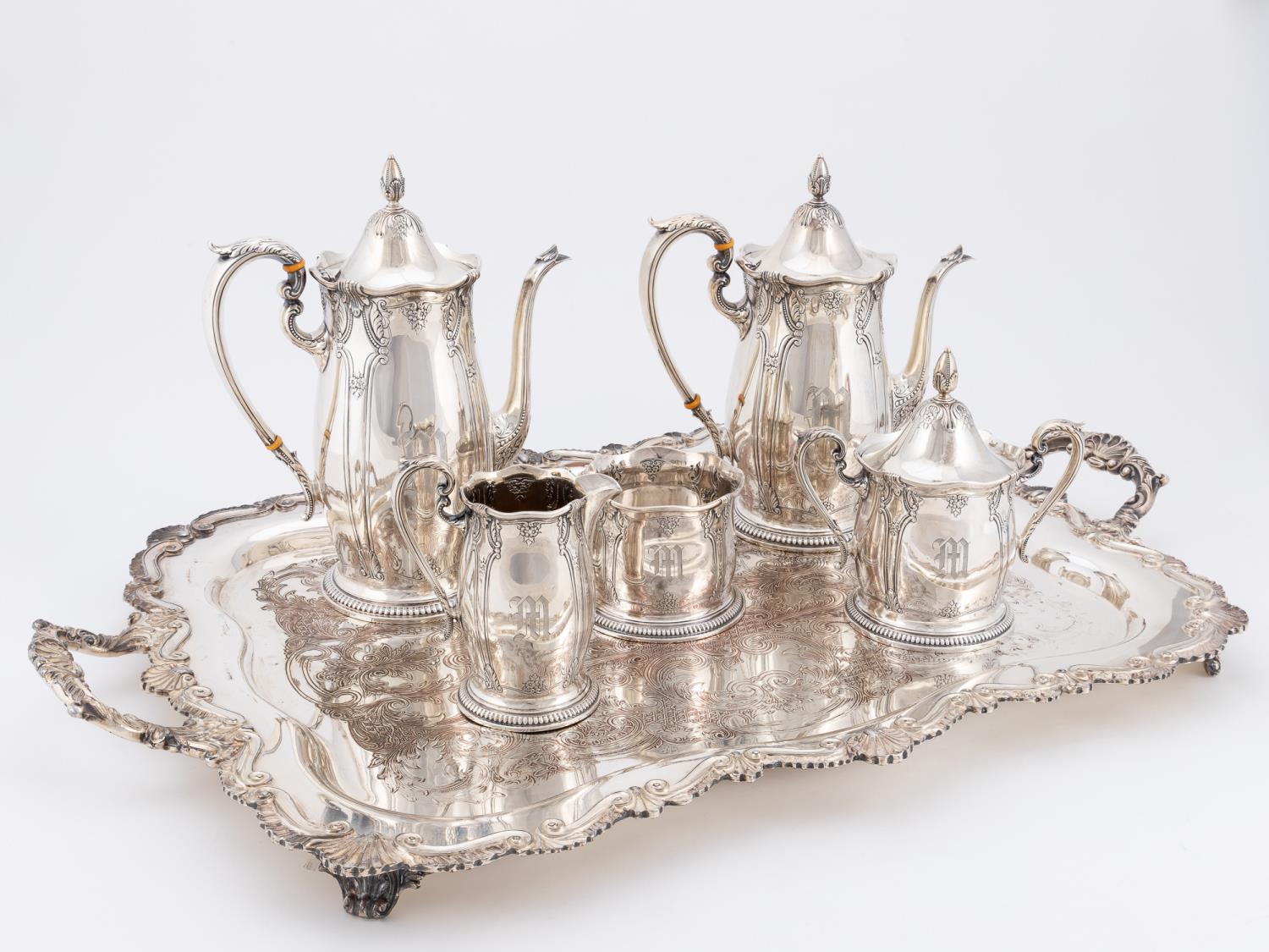 WALLACE STERLING 5PC TEA SERVICE 35b2a6