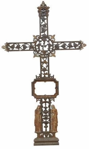 CAST IRON CROSS 19TH C Patinated 35b2e7