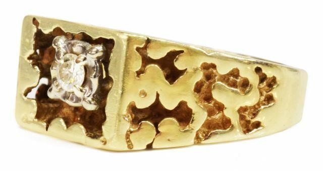 ESTATE 10KT YELLOW GOLD & 0.10CT