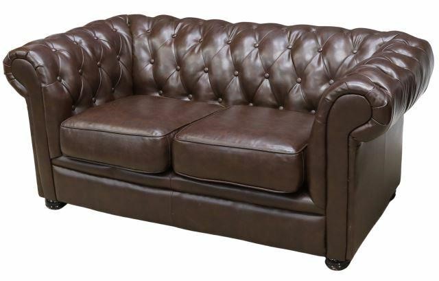 ENGLISH BROWN LEATHER CHESTERFIELD 35b332