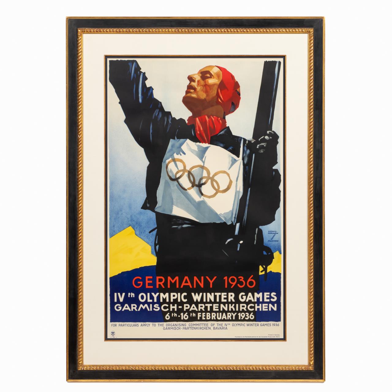 1936 WINTER OLYMPICS POSTER, GERMANY,