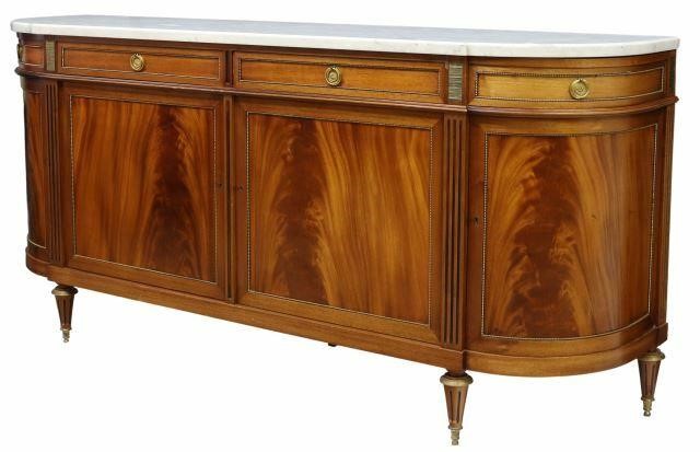 LOUIS XVI STYLE MARBLE-TOP MAHOGANY