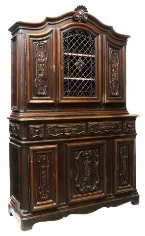 PROVINCIAL CARVED OAK STEPBACK