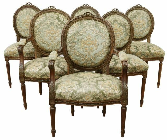  6 ITALIAN LOUIS XVI STYLE MAHOGANY 35b37b