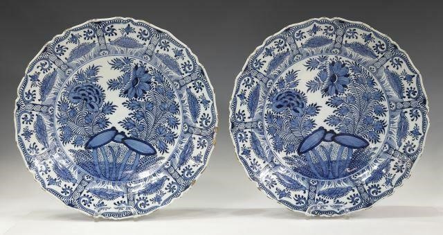 (2) DELFT BLUE & WHITE FAIENCE