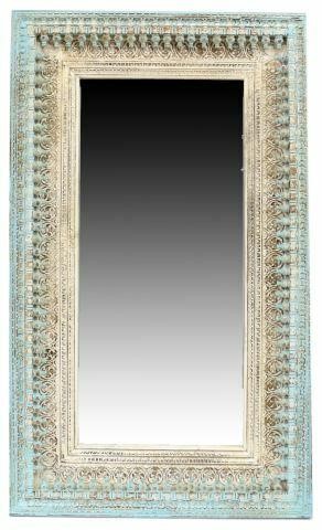 LARGE CARVED PAINTED MIRROR  35b3ac
