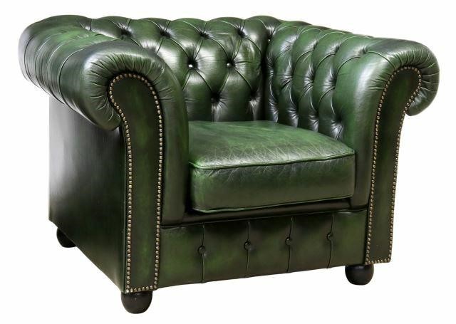 ENGLISH BUTTONED GREEN LEATHER