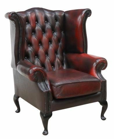 QUEEN ANNE STYLE OXBLOOD LEATHER 35b3c9