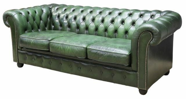 ENGLISH BUTTONED GREEN LEATHER