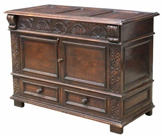 ENGLISH JACOBEAN STYLE CARVED OAK 35b3d1