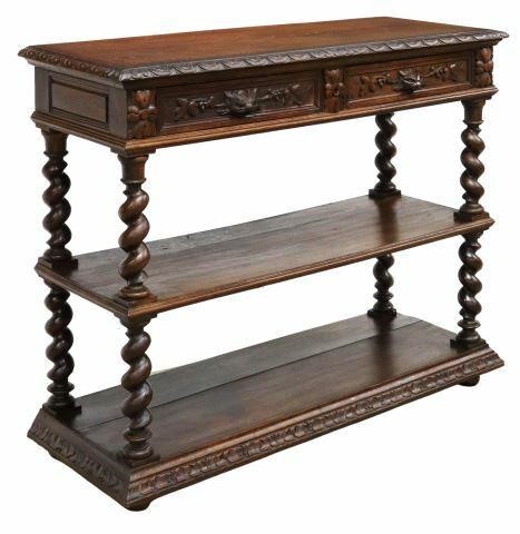 FRENCH HENRI II STYLE CARVED OAK 35b40b