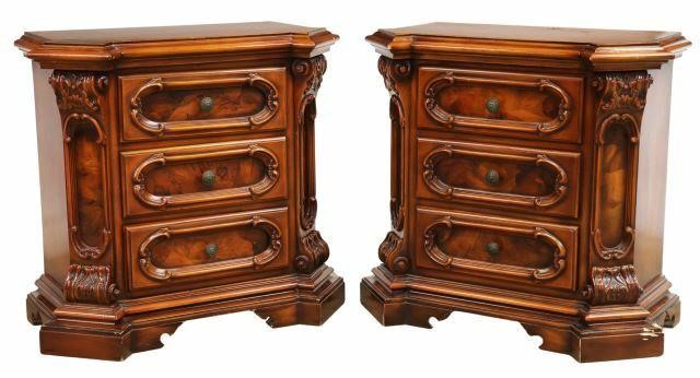 (2) ITALIAN BAROQUE STYLE NIGHTSTANDS(pair)