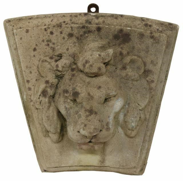 CAST STONE LION HEAD WALL FOUNTAINCast 35b415