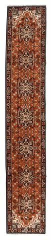 HAND-TIED PERSIAN HERIZ RUNNER,