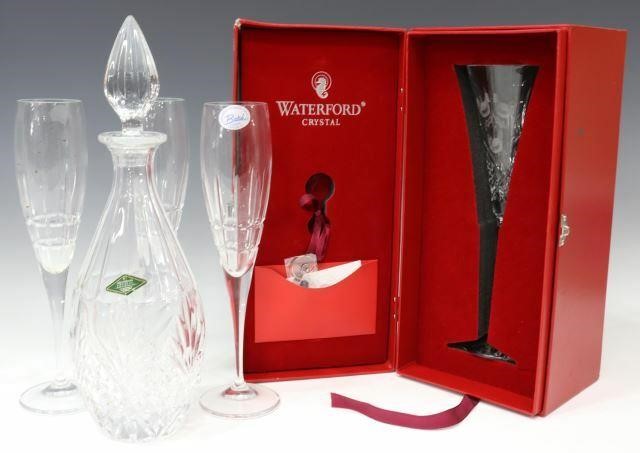 (5) CZECH & WATERFORD CRYSTAL FLUTES