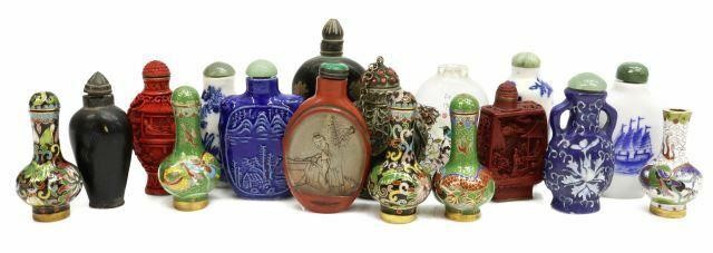17) CHINESE SNUFF BOTTLES CLOISONNE
