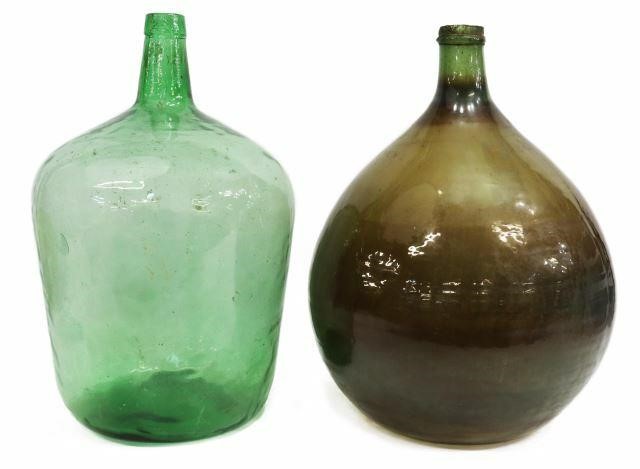  2 LARGE FRENCH GLASS CARBOYS lot 35b52d