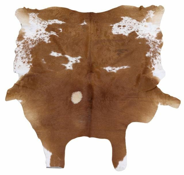 COWHIDE, REDDISH BROWN & WHITE,