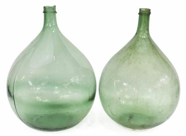  2 LARGE FRENCH GLASS CARBOYS lot 35b52e