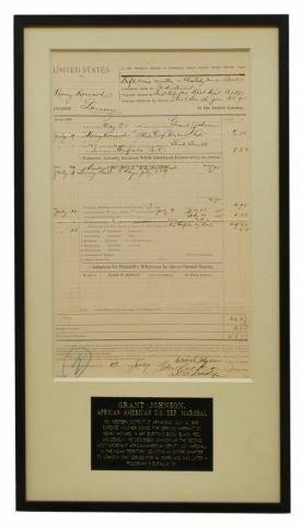 US MARSHAL GRANT JOHNSON SIGNED