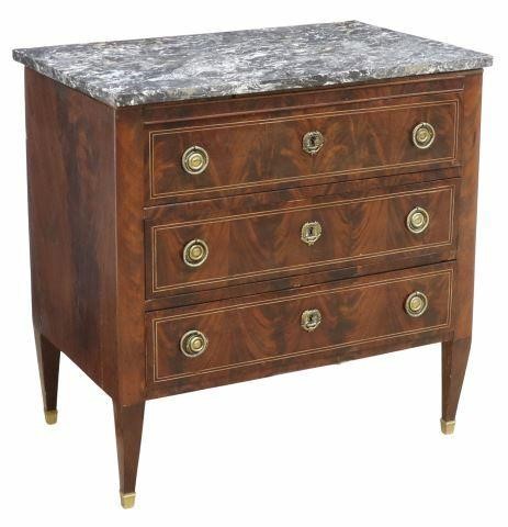 PETITE FRENCH LOUIS XVI STYLE MARBLE-TOP