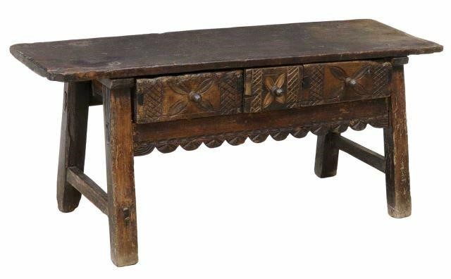 GUATAMALAN CARVED WOOD LOW TABLE,