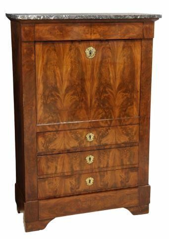 FRENCH MARBLE TOP MAHOGANY SECRETAIRE 35b58c