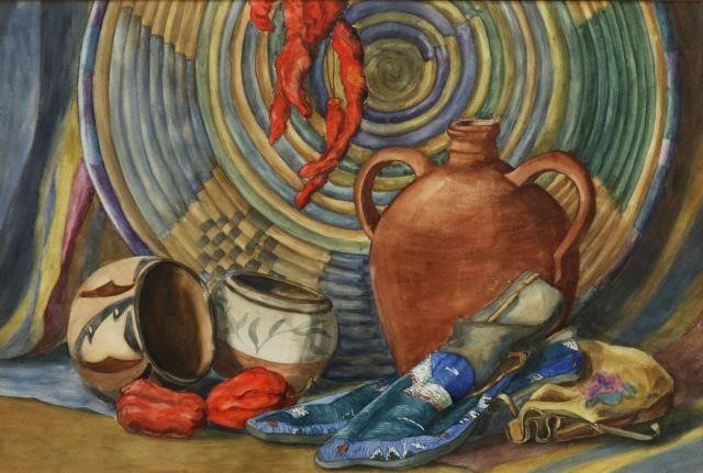 CONNELL SOUTHWEST STILL LIFE WATERCOLOR 35b599