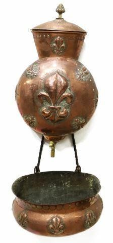 FRENCH COPPER FLEUR DE LIS LAVABO 35b5ac