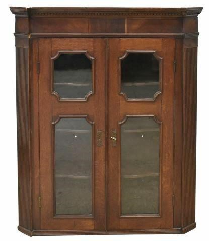 VICTORIAN MIXED WOOD HANGING CUPBOARD/