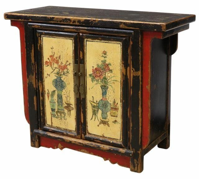 CHINESE LACQUERED HARDWOOD FLORAL 35b5ce