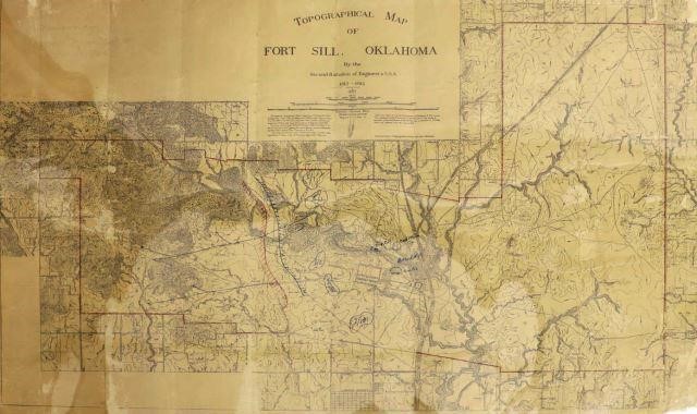 1914 MAP, FORT SILL, INDIAN TERRITORY,
